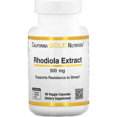 California Gold Nutrition, Rhodiola Extract, 500 mg, 60 Plantaardige Capsules