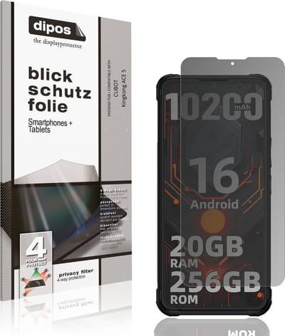 dipos – Matte Privacy Screenprotector geschikt voor CUBOT Kingkong ACE 5 | Anti-Spy Beschermfolie