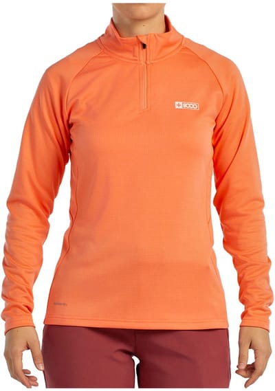 +8000 Lua Half Rits Lange Mouw T-shirt Oranje M Vrouw