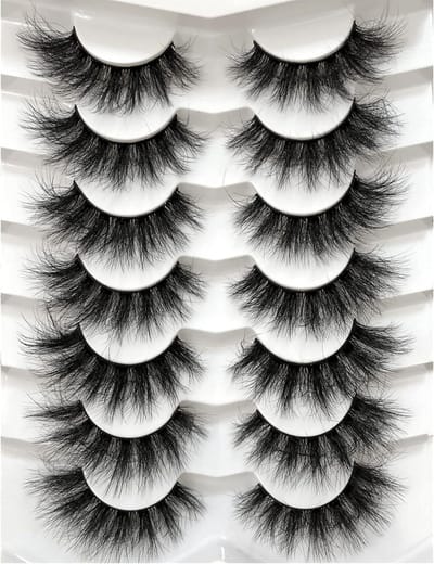 Valse Wimpers - Kunstwimpers Wispy - Dramatische Look Creëren - 8D Cat-Eye Stijl - 7 Paar - Zwart