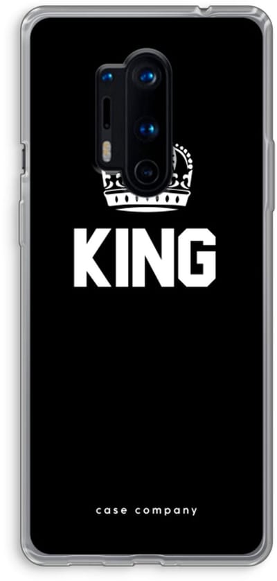 Case Company® - Hoesje geschikt voor OnePlus 8 Pro hoesje - King zwart - Soft Cover Telefoonhoesje - Bescherming aan alle Kanten en Schermrand