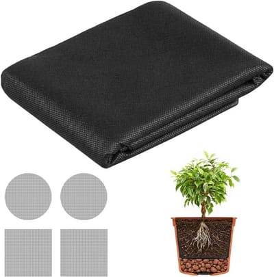 Filtervlies voor potten - Drainage vlies - Planten verzorgen - Dubbellaags ontwerp - 2x1 meter - Zwart