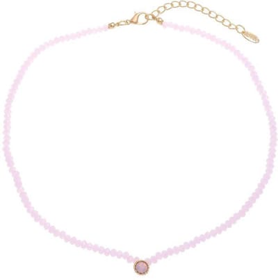 Behave - Roze Ketting met Facet Geslepen Glaskralen - Verstelbare Lengte