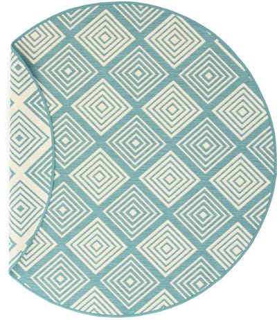 Rond Buitenkleed ruit - Flip Gem turquoise 160