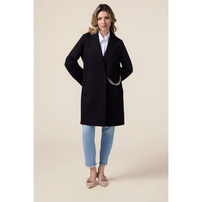 Oltre Scuba Fabric Coat Black Size: 44 | Single Breasted Coats Outlet | Dames | Zwart