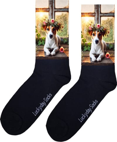 Jack Russel - Valentijns cadeau - Verjaardag cadeau - Sint cadeau - Leuke sokken - Vrolijke sokken - Leuk cadeau - Man - Vrouw - Grappig cadeau - Kerst Sokken - Vaderdag - Moederdag - Kerstcadeau - Bloemen - Hond - Socks maken Happy - 37-44