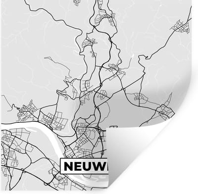 Muurstickers - Sticker Folie - Neuwied - Kaart - Stadskaart - Plattegrond - Duitsland - 100x100 cm - Plakfolie - Muurstickers Kinderkamer - Zelfklevend Behang XXL - Zelfklevend behangpapier - Stickerfolie