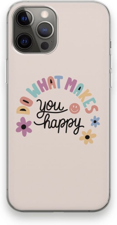 Case Company® - Hoesje geschikt voor iPhone 12 Pro Max hoesje - Happy days - Soft Cover Telefoonhoesje - Bescherming aan alle Kanten en Schermrand