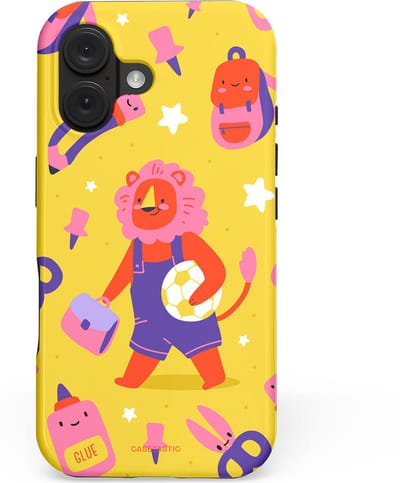 Casetastic hoesje geschikt voor Apple iPhone 16 - MagSafe - Dubbellaagse bescherming - Krachtige lessen - Fashion Case - Goud Koraal