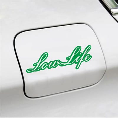 Bumpersticker - Low Life - 6,5 X 20 - Groen