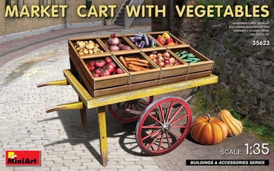 MiniArt Modelbouwpakket Militaire voertuigen - 35623 Market Cart with Vegetables Plastic - 1:35 - Modelbouw