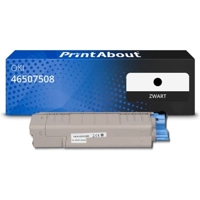 PrintAbout huismerk Toner 46507508 Zwart Geschikt voor OKI