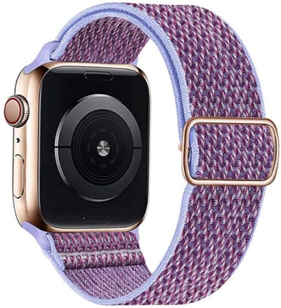 Innerlight® Nylon - Paars - 38mm / 40mm / 41mm - Nylon bandje geschikt voor Apple Watch - Geschikt als Apple Watch bandje voor Series 1/2/3/4/5/6/7/8/9/10 42mm/11 42mm/SE