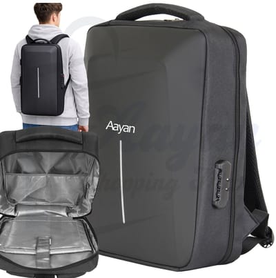 Anti-Diefstal Laptop Rugzak met Cijferslot & USB – Hardshell Business Backpack 15L – Waterafstotend – Zwart – Zakelijk & Reizen – backpack met cijferslot – rugzak – laptoptas – hardshell rugzak – 86170
