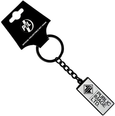 Pil Public Image Ltd - New Logo Stacked Text Sleutelhanger - Wit/Zilverkleurig