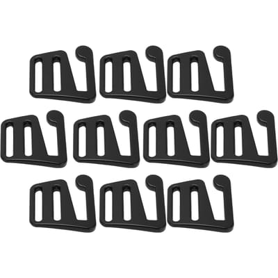 10 Pièces Boucle Réglable Alliage Multi-usages Léger Portable Accessoires de Bagage pour Sac à Dos Sac à Main Tissage black