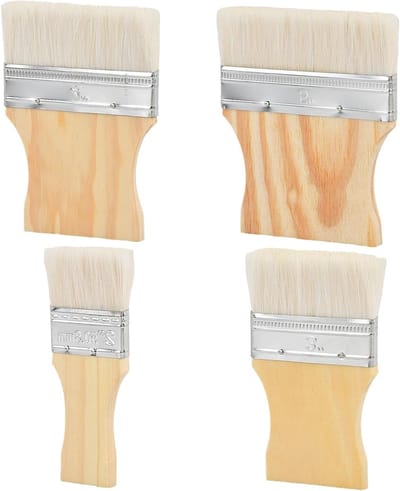 Set van 4 platte acrylverfkwasten, brede kwasten voor acrylverf, olie en aquarel, herbruikbare kwastenset voor canvas en schilderbasis