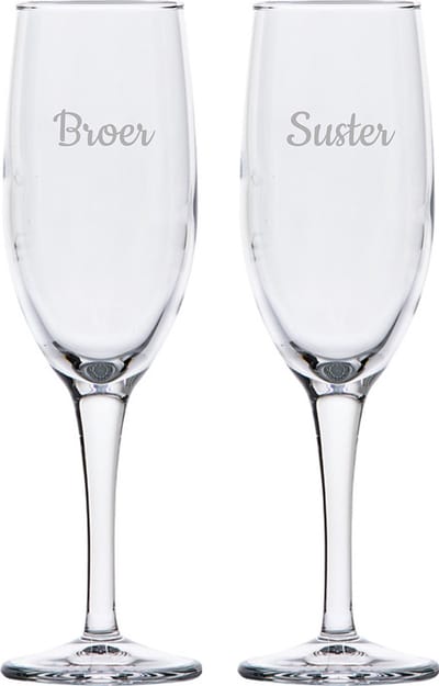 Gegraveerde Champagneglas 16,5cl Broer-Suster