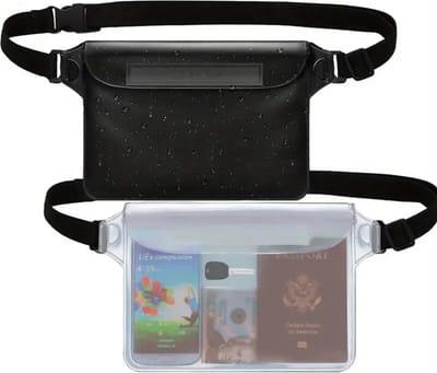 Livano Waterdichte Telefoonhoesjes - Waterdicht Telefoonzakje - Waterproof Festival Opbergtasje - Documententasje - Waterbestendig - 2 Stuks Zwart & Transparant