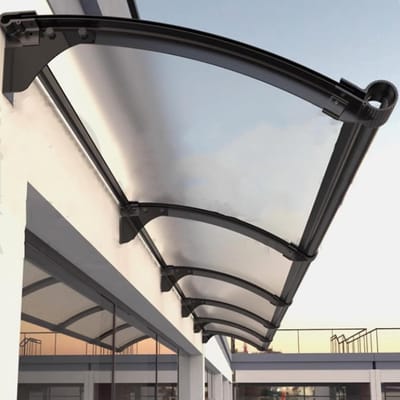 Buitenluifel - Terrasdak Afdekking - Bescherming tegen Weer - Geluiddicht Regenwater - 100x180cm - Zwart Bruin