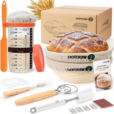 Brood Rijsman Set - Zuurdesem Manden - Brood Bakken - Natuurlijk Rotan - 224 cm Rond - Natuurlijk