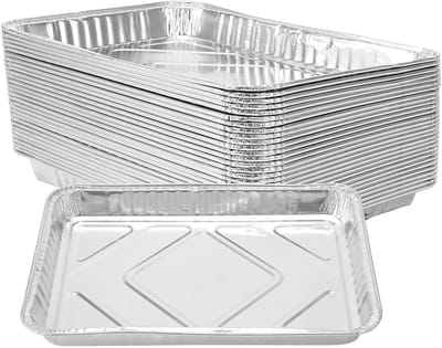 Dailygoods- Aluminiumfolie Trays 30 Stuks - 32,5 x 22,5 x 3,7 cm - 1800 ml Capaciteit - BBQ/Grillen - Feestcontainers - Stevig Materiaal - Wegwerpcontainers