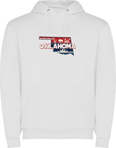 Witte Wanna have hoodie voor de echte Amerika liefhebber USA Amerikaanse / Verenigde Staten de staat Oklahoma Print Full Color Color merk Roly maat S