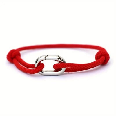 Bovista Armband - Staal - Nep Zilver - Heren - Rood