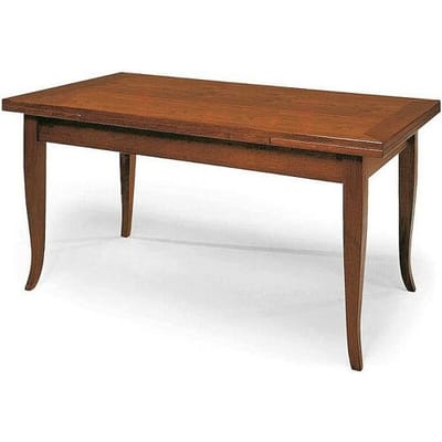 Uitschuifbare houten tafel in walnoot afwerking 120x80 - 200x80 cm - SANTO SPIRITO