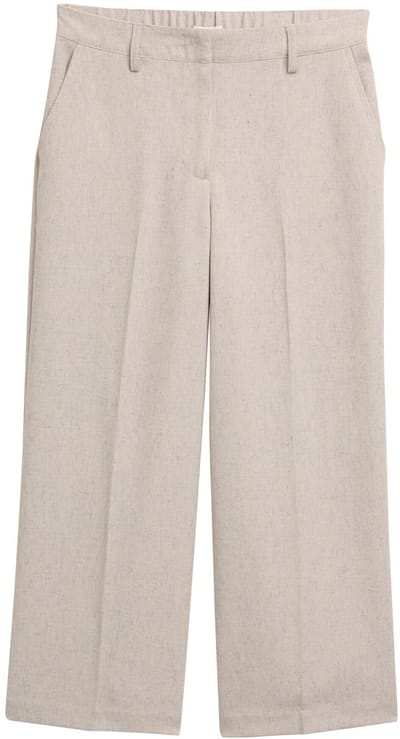 Tom Tailor - Culotte broek met vouw - Maat 42/28 - taupe black structure