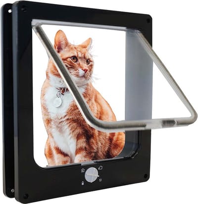 IVOL Kattenluik met Tunnel 23,5 x 27 x 5,5 cm - Zwart - 4 vergrendelingsstanden