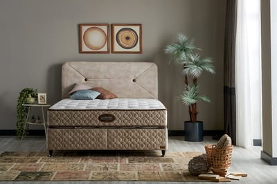 BSS Bedding Comfort - boxspring bed met opbergruimte - boxspring 140x200 - incl. luxe matras en hoofdbord