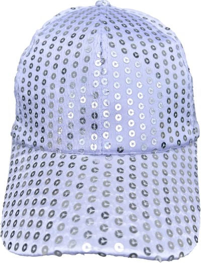 2x zilveren - glitter - pailletten - disco baseball cap