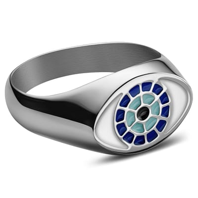 Evil Eye | Zilverkleurige Zegelring