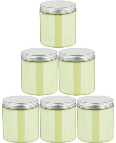 Scrubzout Fresh Ginger - 300 gram - Pot met aluminium deksel - set van 6 stuks - Hydraterende Lichaamsscrub
