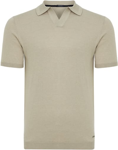 Tresanti Knitted V-Neck Polo Ginoberto Beige (TRKWKA138 - 101)