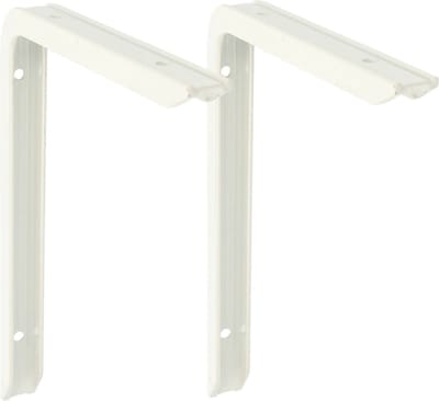 AMIG Plankdrager/planksteun - 2x - aluminium - gelakt wit - H200 x B150 mm - max gewicht 60 kg - boekenplank steunen