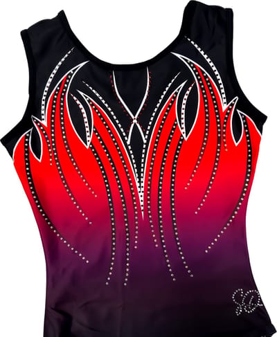 Sparkle&Dream Turnpakje Milou Paars Rood - Maat AXXL M/L - Gympakje voor Turnen, Acro, Trampoline en Gymnastiek