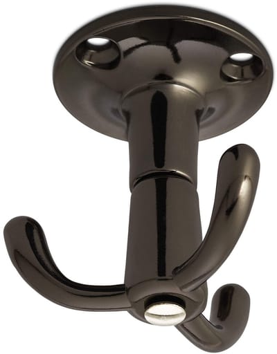 Junker Design draaibare kapstokhaak met 3 ophanghaakjes chroom zwart 53 x 50 x 40 mm voor plafondmontage