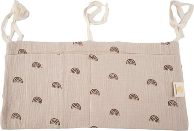 Honeybears box organizer baby - Box opbergzak – Box hangzak - Box opbergtas - Speelgoedzak - Opberg zak 100% organisch katoen – Kraamcadeau - Regenboog – 39 X 20 CM