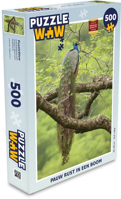 Puzzel Pauw - Veren - Boom - Legpuzzel - Puzzel 500 stukjes