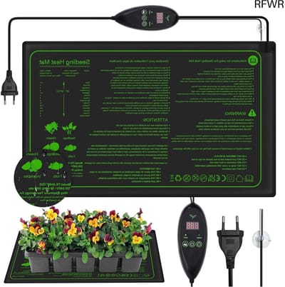 RFWR® Verwarmingsmat voor Planten met Thermostaat - 52 x 25 cm - Watervast en Snelle Opwarming
