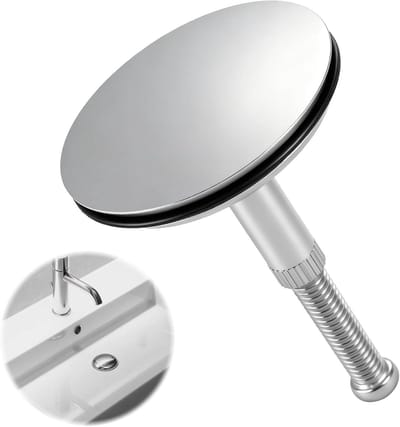 Badstop Messing - Afvoerstop Douche - Badkamer Onderhoud - Verstelbaar Dubbele Afdichting - 43 mm - Zilver
