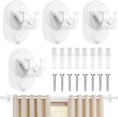 Dailygoods- Gordijnhaken zonder boren - Zelfklevende Haken - ABS - Praktische Houder - Voor Binnengebruik - Geschikt voor Gordijnroedes - Kleefhaken