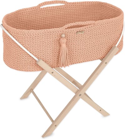 Moses mand BOHO Handgemaakt met standaard - zalm