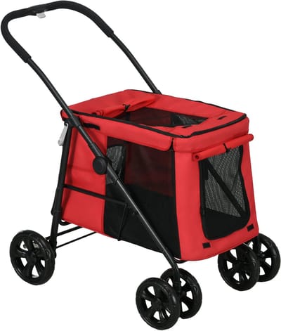 PawHut-Huisdierenkinderwagen - Oxford-stof - 102x62x105cm - Rood
