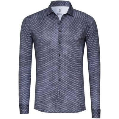 Desoto Overhemd Allover Mini Circles Pattern Casual Kent Navy / male