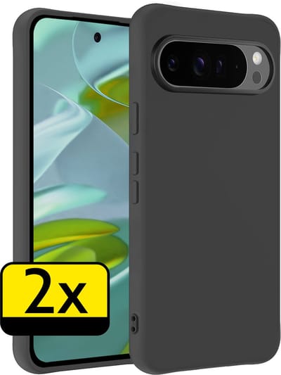 Hoesje - 2 Stuks - Geschikt voor Google Pixel 10 Pro - Sterk & Shockproof - Case Siliconen - Back Cover - Telefoon Hoes - Telefoonhoesjes - Zwart