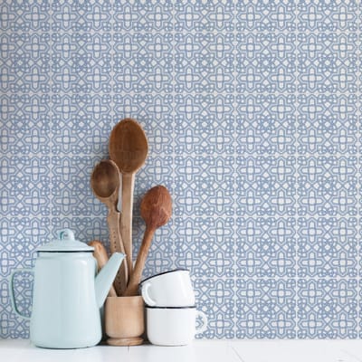 Zelfklevende tegelmuurstickers voor keuken en badkamer - 60 Oosterse tegelstickers Assilah - 60 stickers 20x20cm