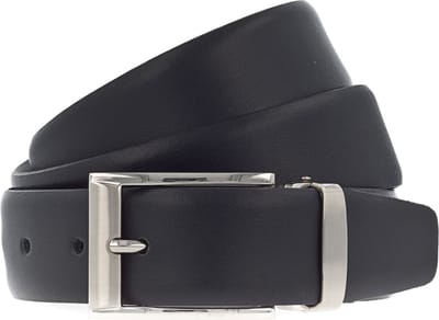 Vanzetti Leren Riem Dresscode: Business 35mm Cambered Belt W80 Black Zwart